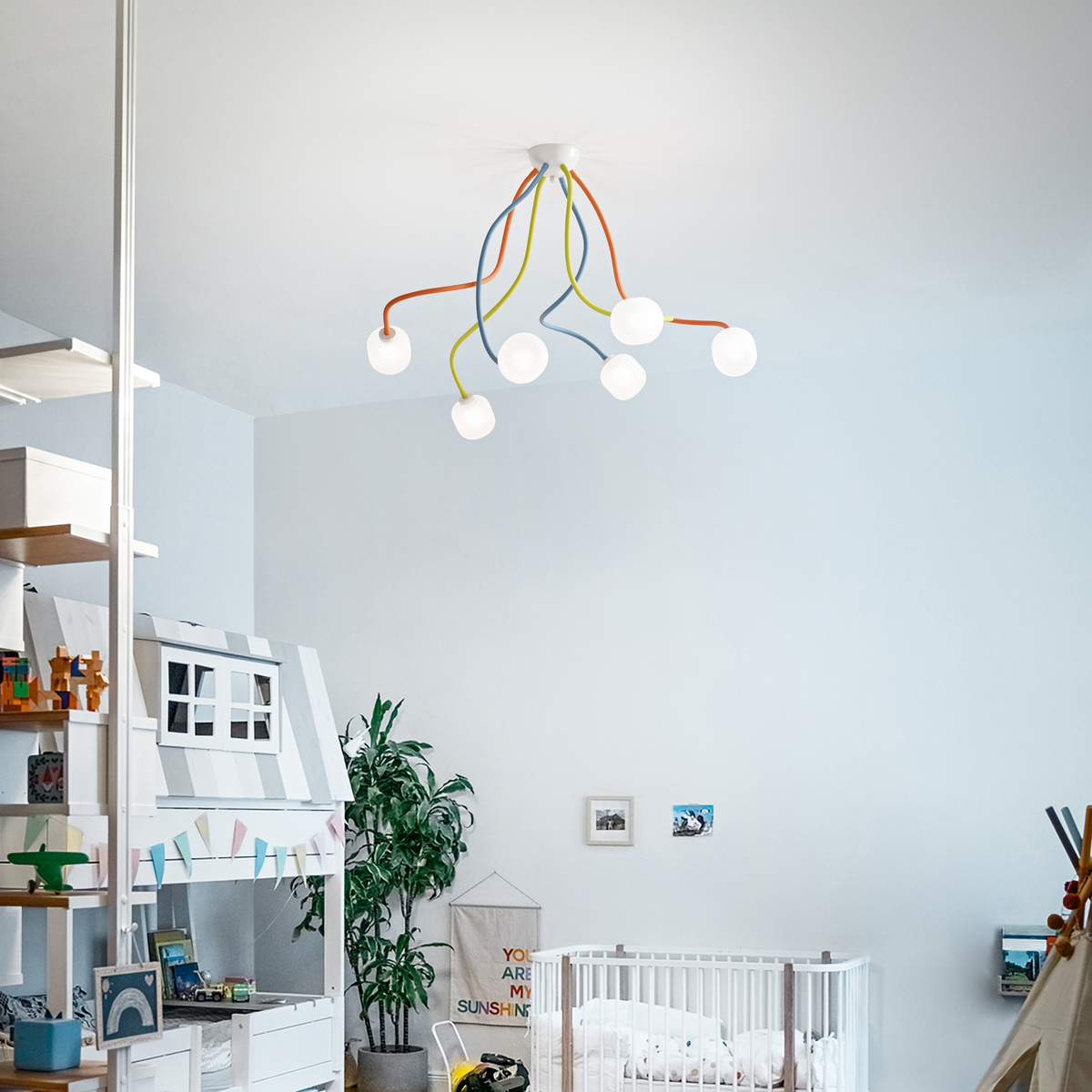 Plafonieră Ideal Lux Octopus PL6 Color, 174976