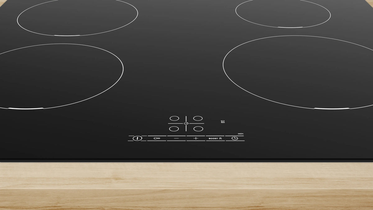 Plită cu inducție Bosch PUE611BB6E, Seria 4, 60 cm, neagră