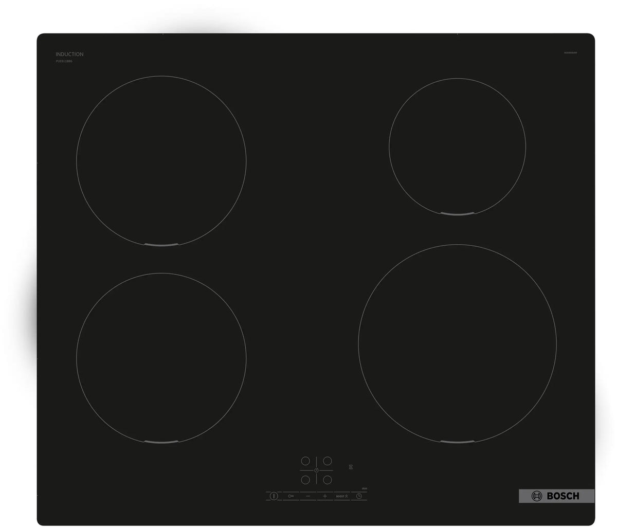 Plită cu inducție Bosch PUE611BB5E, Seria 4, 60 cm, neagră