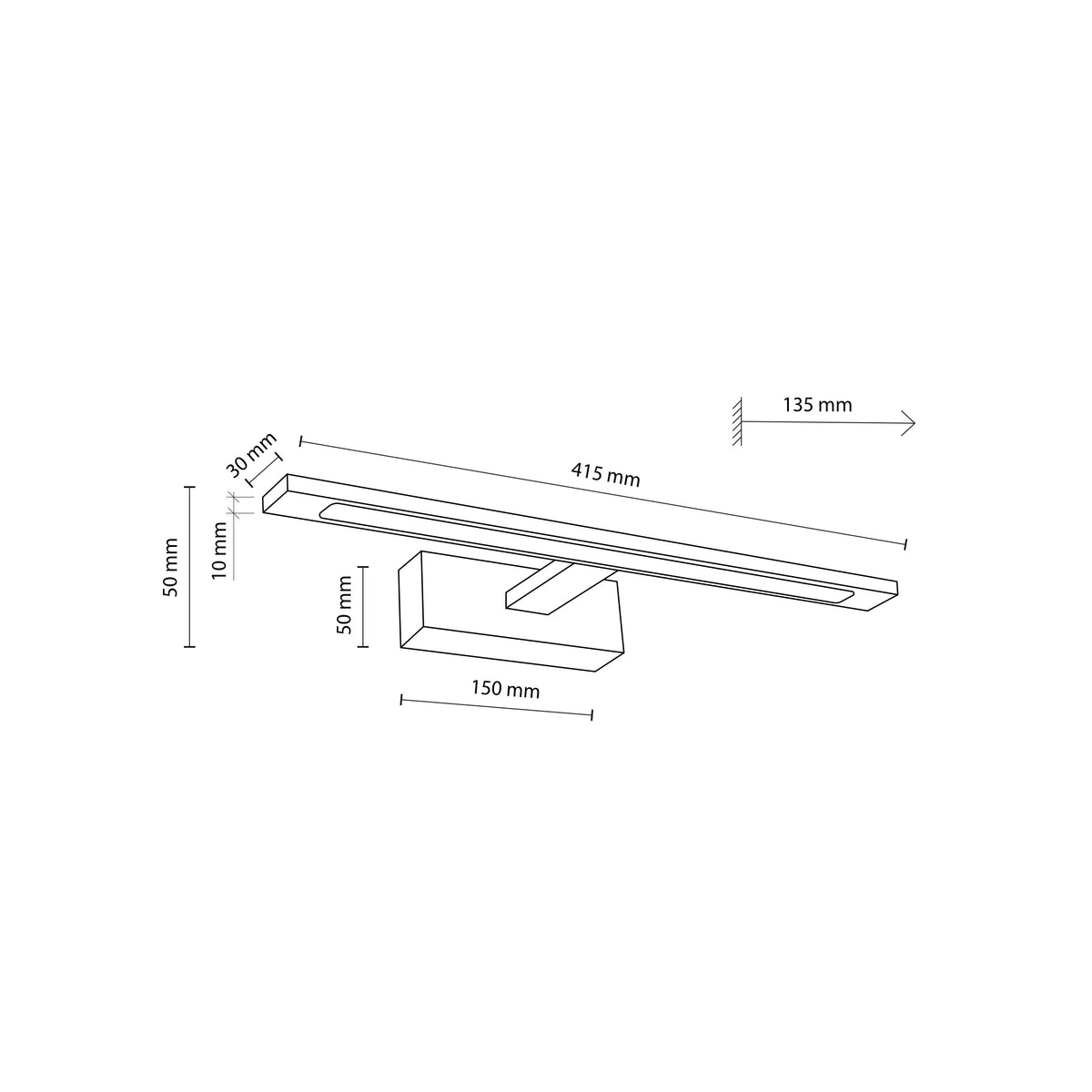 Aplică TK Lighting Gallery 12W, negru, 18000