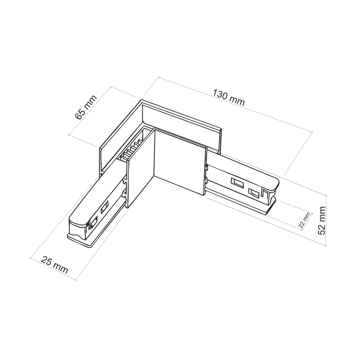 Conector pentru șină TK Lighting Magnetic Easy L Flex Aparentă, alb, 18020