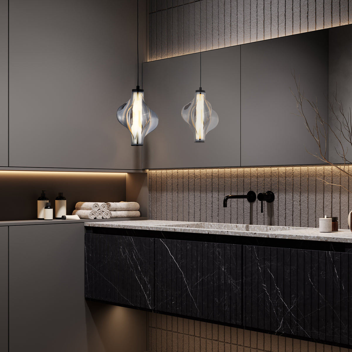 Pendul TK Lighting Elva, negru, 18213