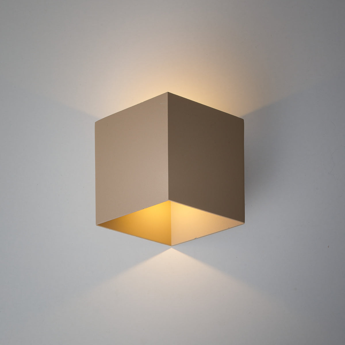 Aplică de exterior TK Lighting Cube, bej, 2 x LED, 18328