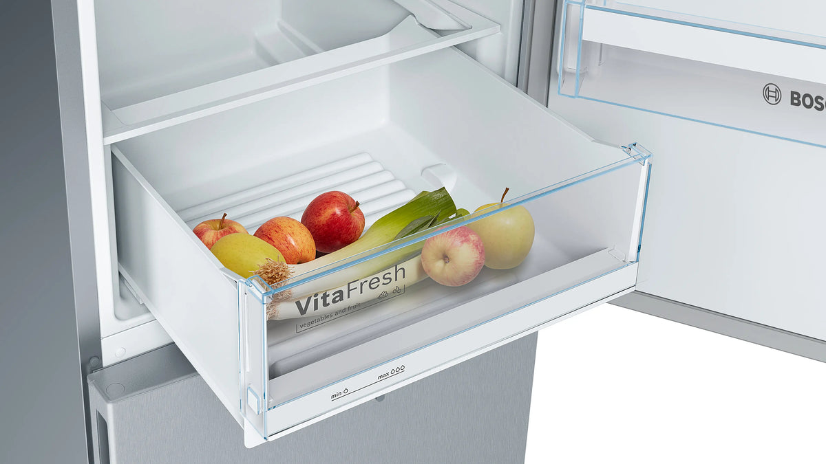 Combină frigorifică Bosch KGV36VLEAS, Seria 4, 308 l, inox
