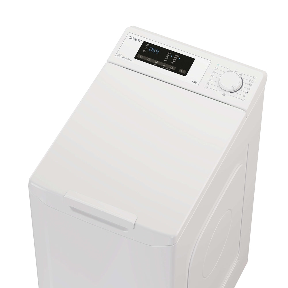 Mașină de spălat rufe cu încărcare verticală Candy TCA083D2-S, 8 kg, 1000 rpm, albă