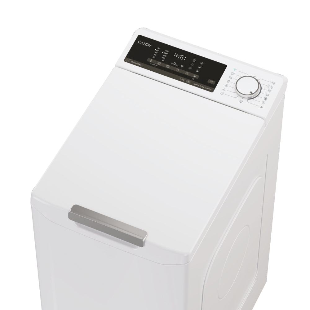 Mașină de spălat rufe cu încărcare verticală Candy TCA474TM5-S, 7 kg, 1400 rpm, albă
