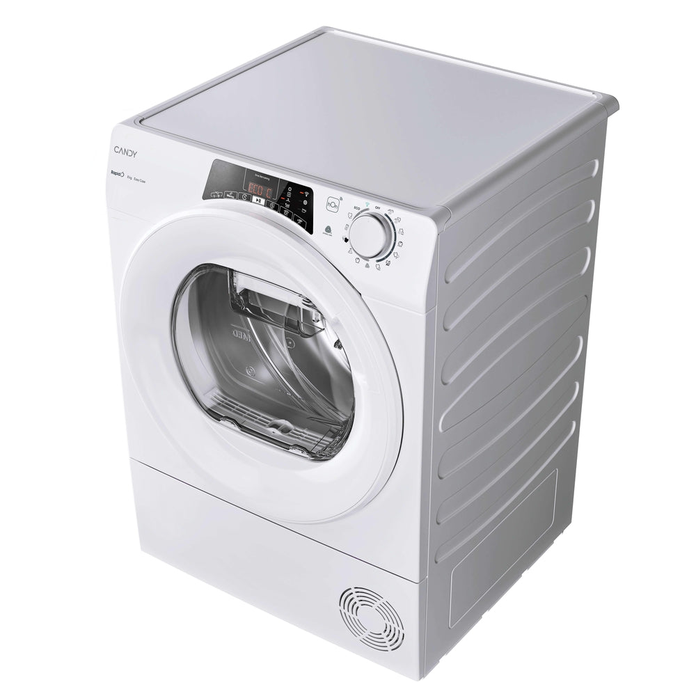 Uscător de rufe Candy ROE H8A2TE-S, 8 kg, pompă de căldură, alb