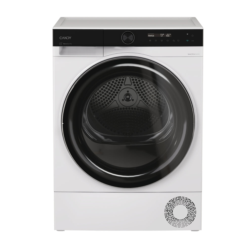 Uscător de rufe Candy BS H9N2B-S, 9 kg, pompă de căldură, alb