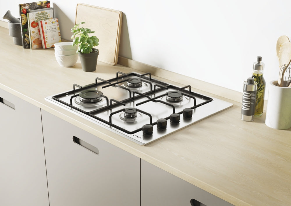 Plită pe gaz Candy CHW6LBX, 60 cm, 4 zone, inox