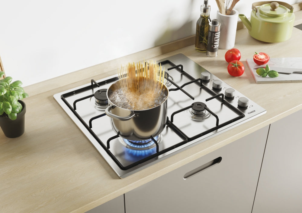 Plită pe gaz Candy CHW6LX, 60 cm, 4 zone, inox