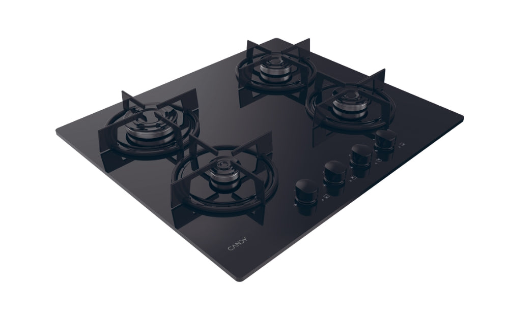 Plită pe gaz Candy CVW6BB, 60 cm, 4 zone, neagră