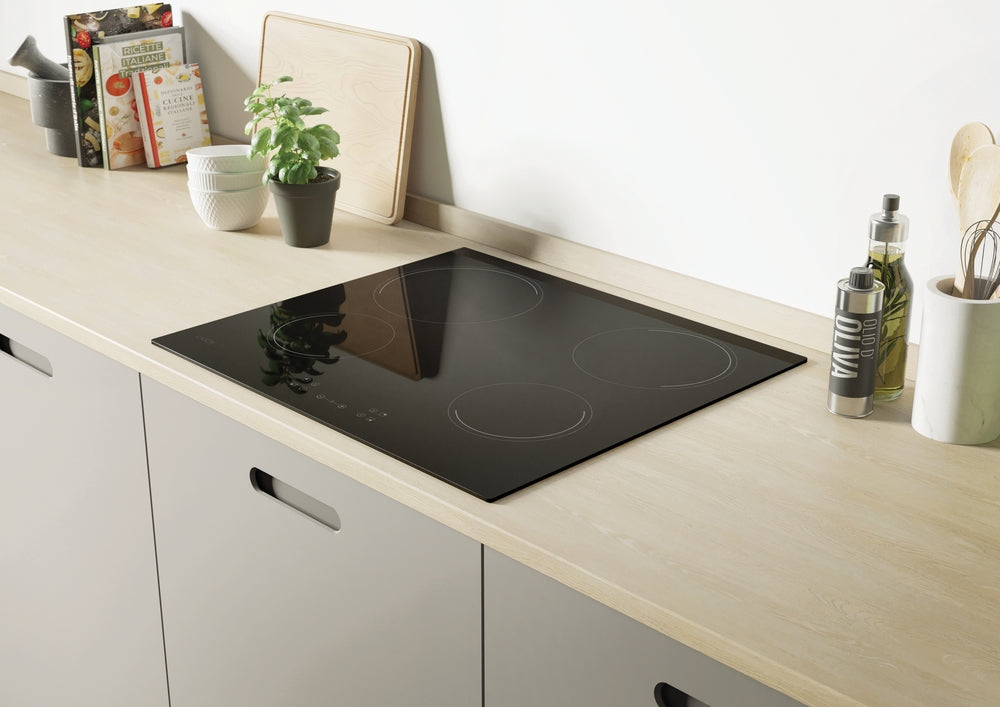 Plită vitroceramică Candy CH64CCB/4U2, 59 cm, 4 zone, neagră