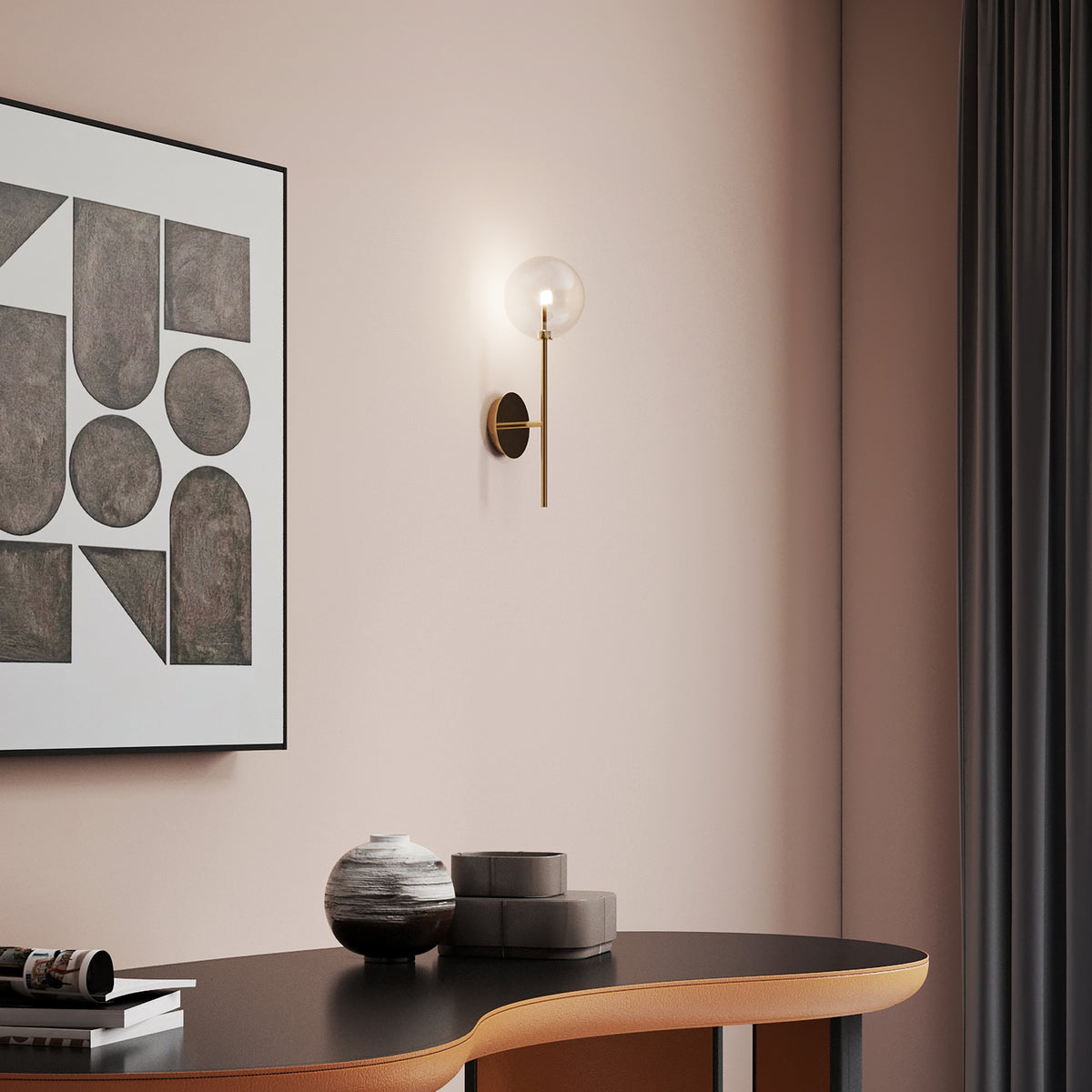 Aplică Ideal Lux Equinoxe AP1, alamă, 200149