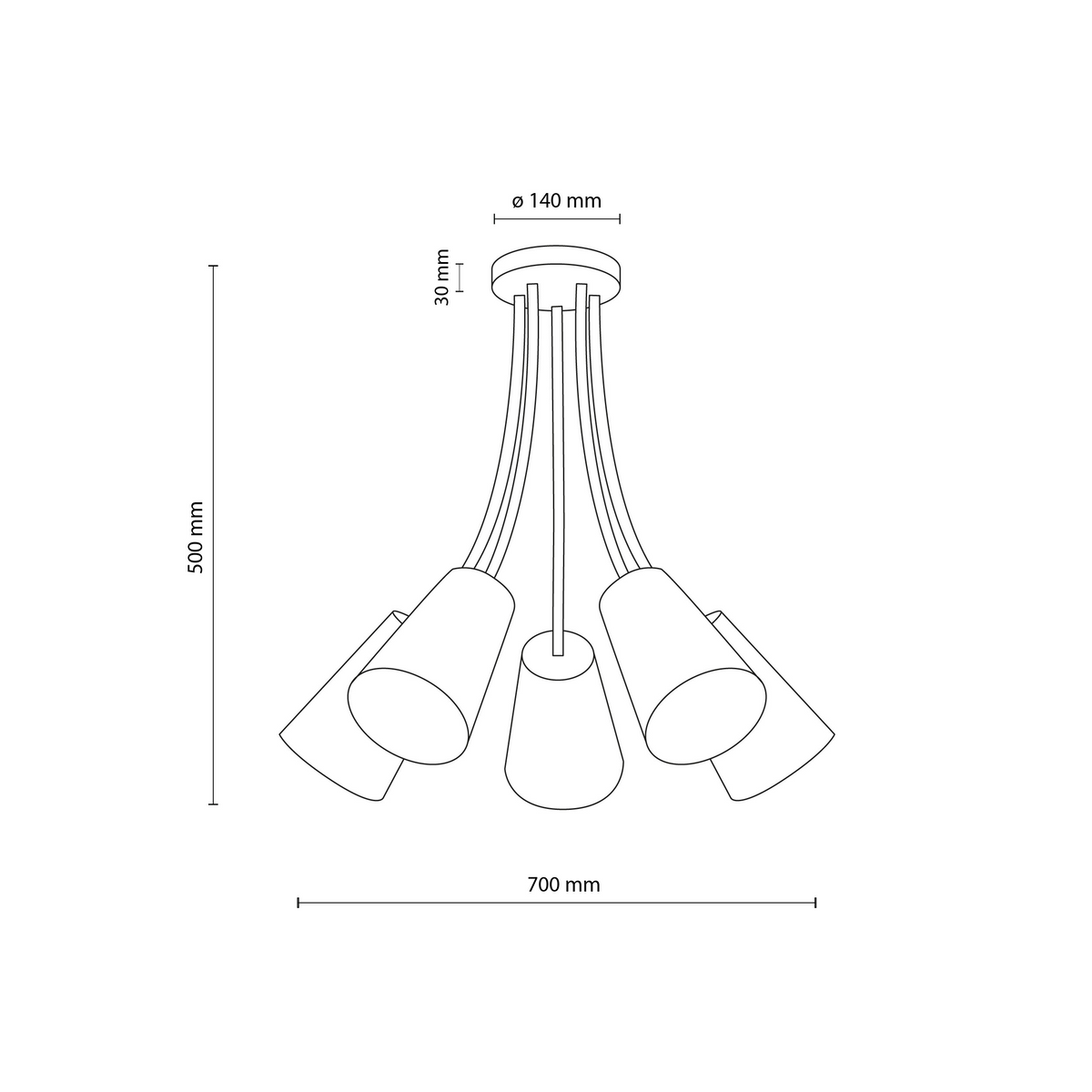 Plafonieră TK Lighting Wire Colour 5, 2107