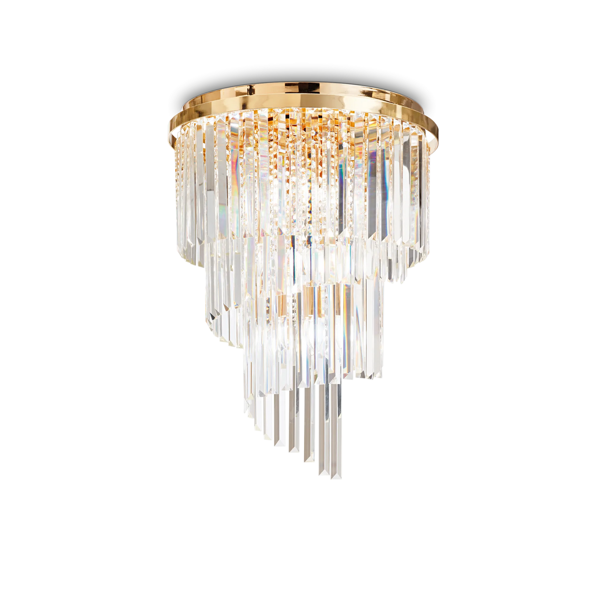 Plafonieră Ideal Lux Carlton PL12, auriu, 213507