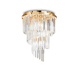 Plafonieră Ideal Lux Carlton PL12, auriu, 213507