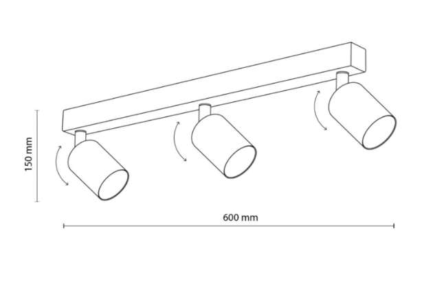 Șină TK Lighting Top 3, auriu, 5968