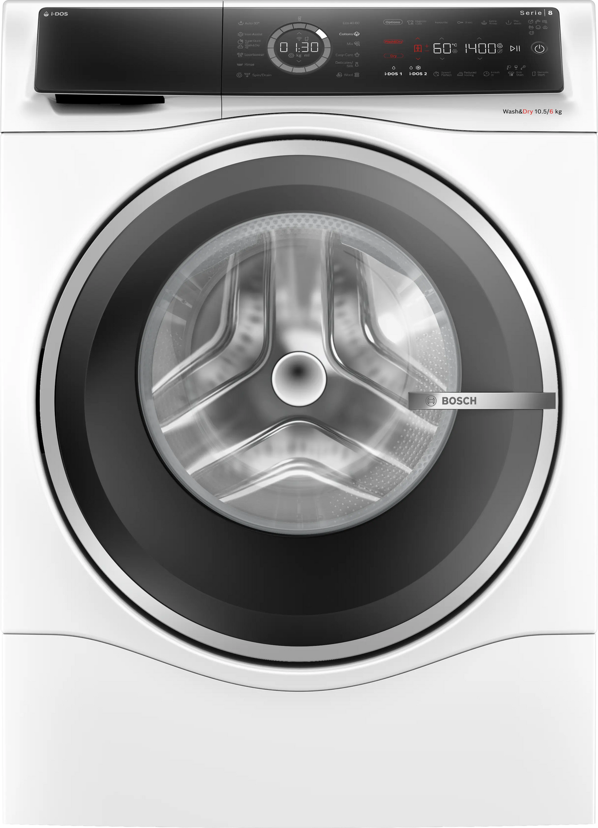 Mașină de spălat rufe cu uscător Bosch WNC254A0BY, Seria 8, 10.5 kg, albă
