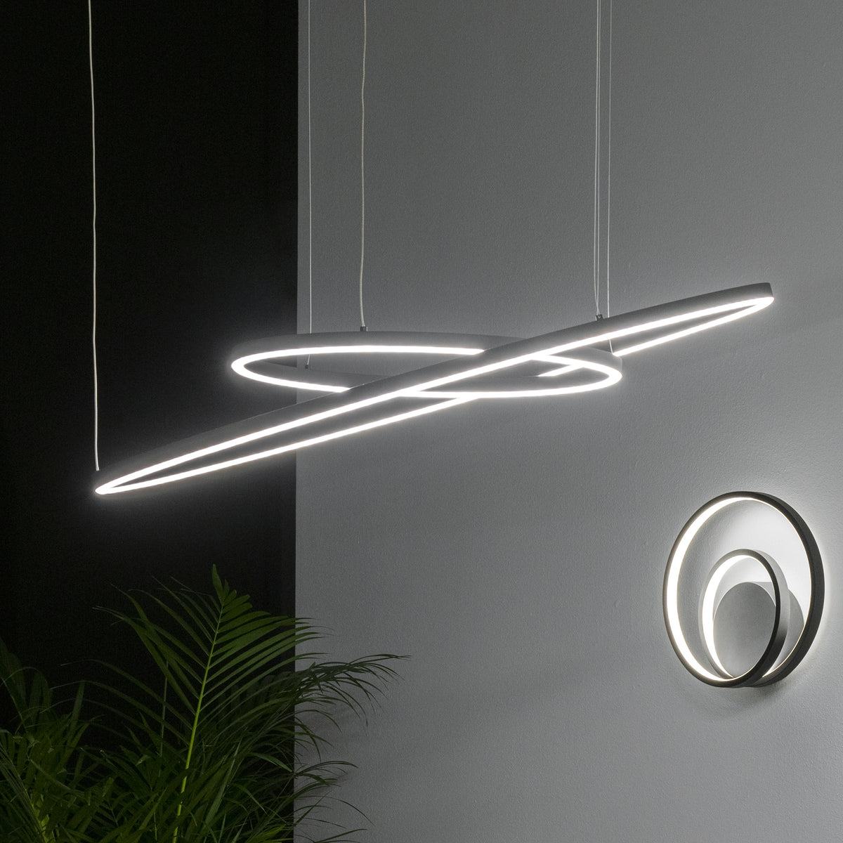 Lustră Ideal Lux Oracle Slim Round 3000K ON-OFF, negru, Ø90 cm, 229508
