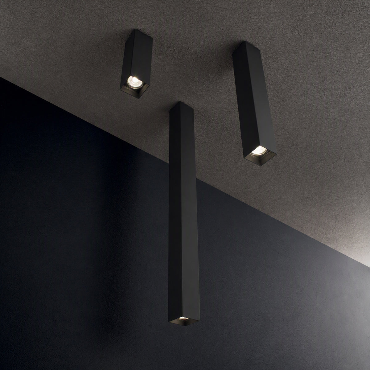 Plafonieră Ideal Lux Sky PL1, negru, H40 cm, 233826