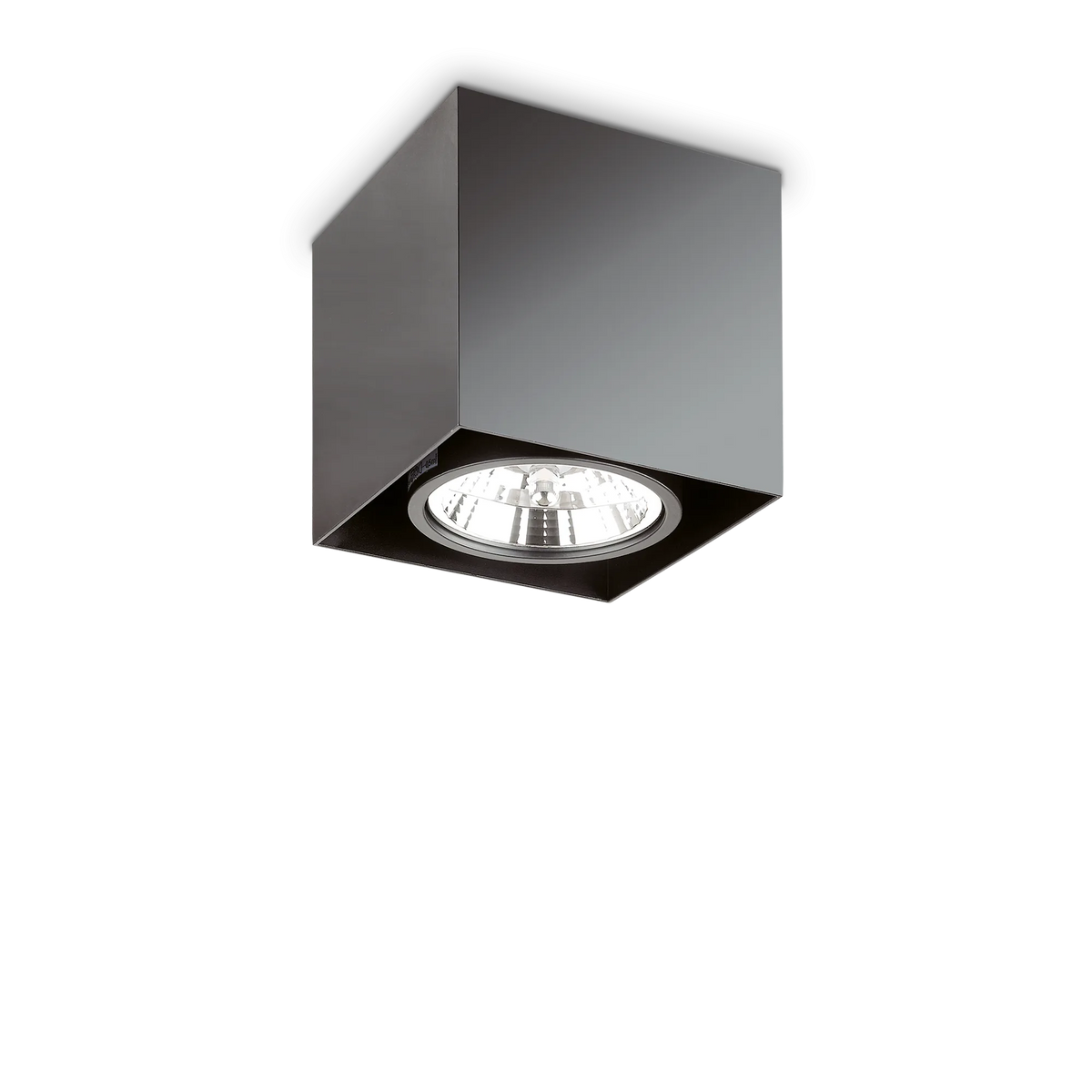 Plafonieră Ideal Lux Mood PL1 Square, negru, Ø15 cm, 243931