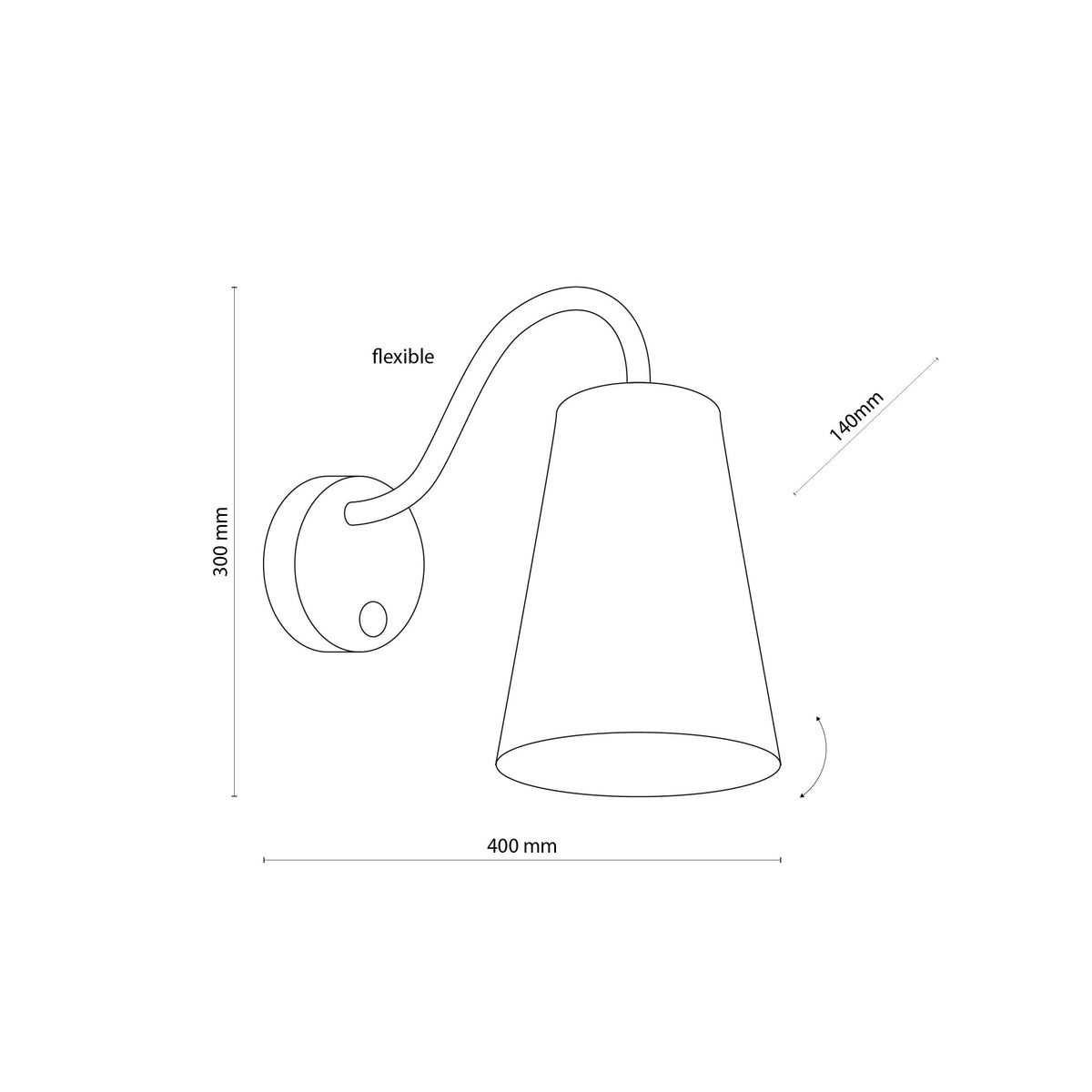 Aplică TK Lighting Wire 1, alb, 2445