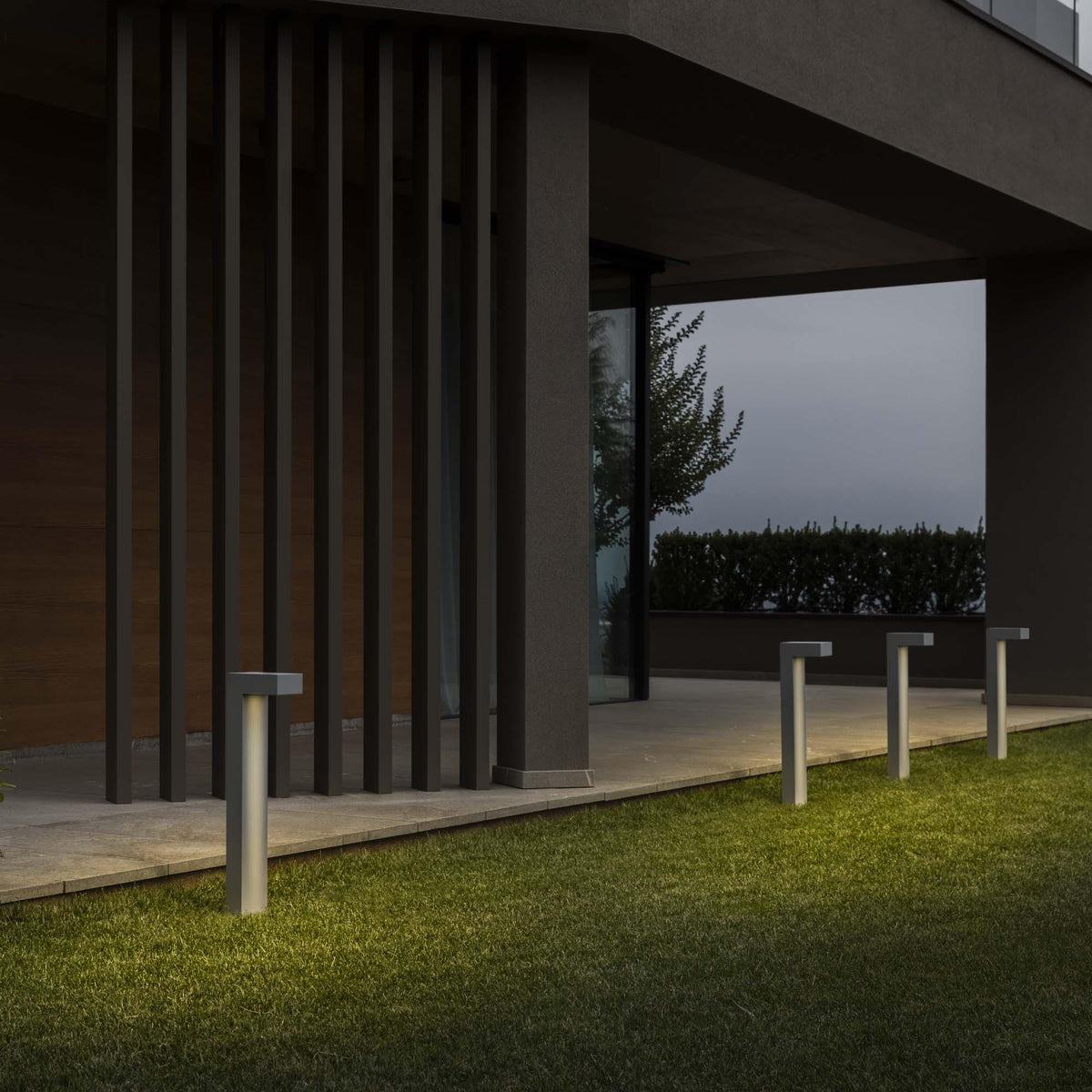 Stâlp de iluminat exterior Ideal Lux Sirio PT2, gri, H60 cm, 246970