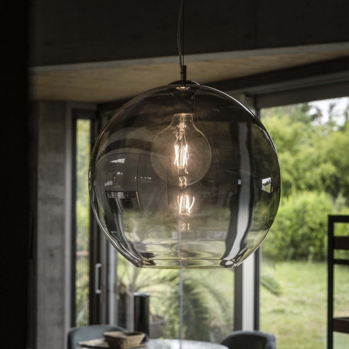 Pendul Ideal Lux Nemo SP1, crom, degradé, Ø40 cm, 250359
