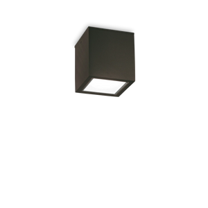 Plafonieră de exterior Ideal Lux Techo PL1 Square, negru, Ø9 cm, 251578