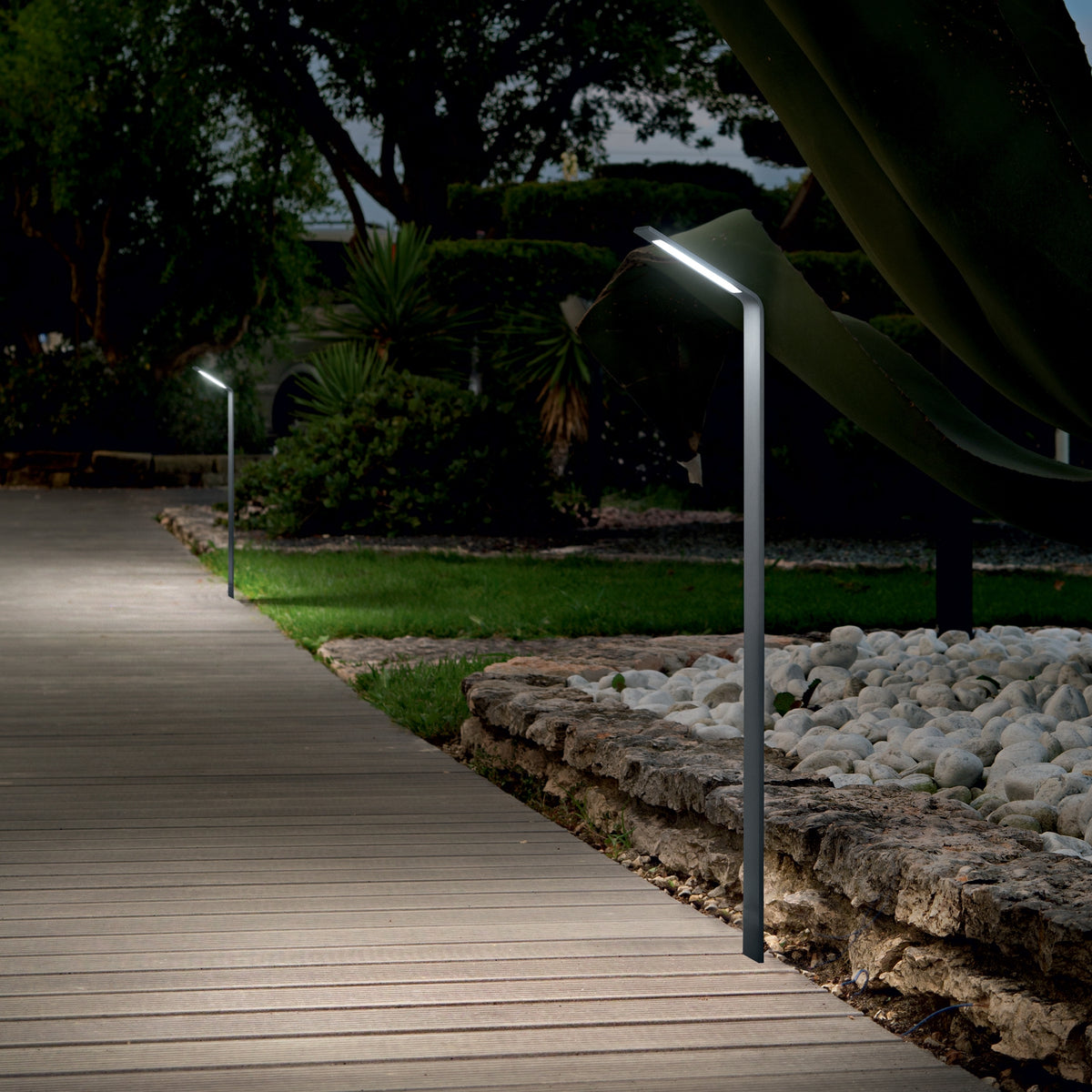 Lampă de exterior Ideal Lux Agos 4000K, antracit, H80 cm, 268422