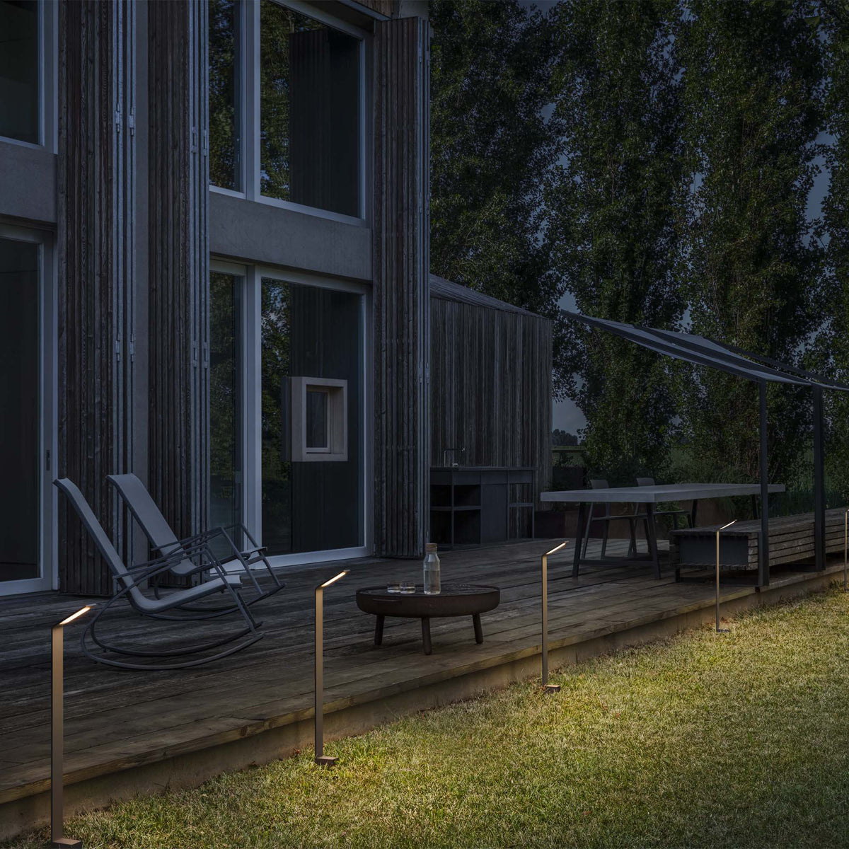 Lampă de exterior Ideal Lux Agos 3000K, antracit, H60 cm, 254388