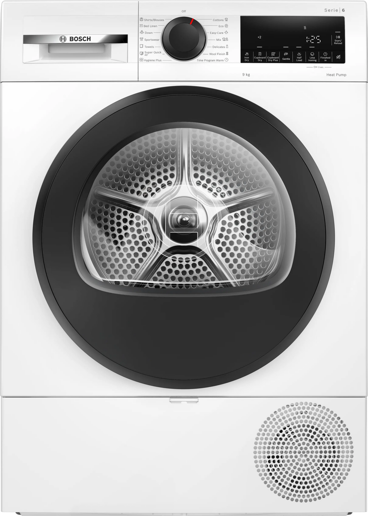 Uscător de rufe Bosch WQG243DNBY, Seria 6, 9 kg, pompă de căldură, alb