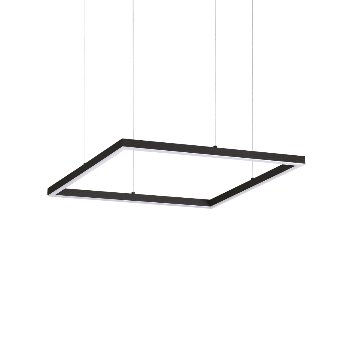 Lustră Ideal Lux Oracle Slim Square 3000K ON-OFF, negru, Ø50 cm, 259161