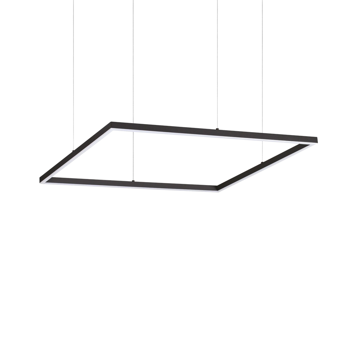 Lustră Ideal Lux Oracle Slim Square 3000K ON-OFF, negru, Ø70 cm, 259185