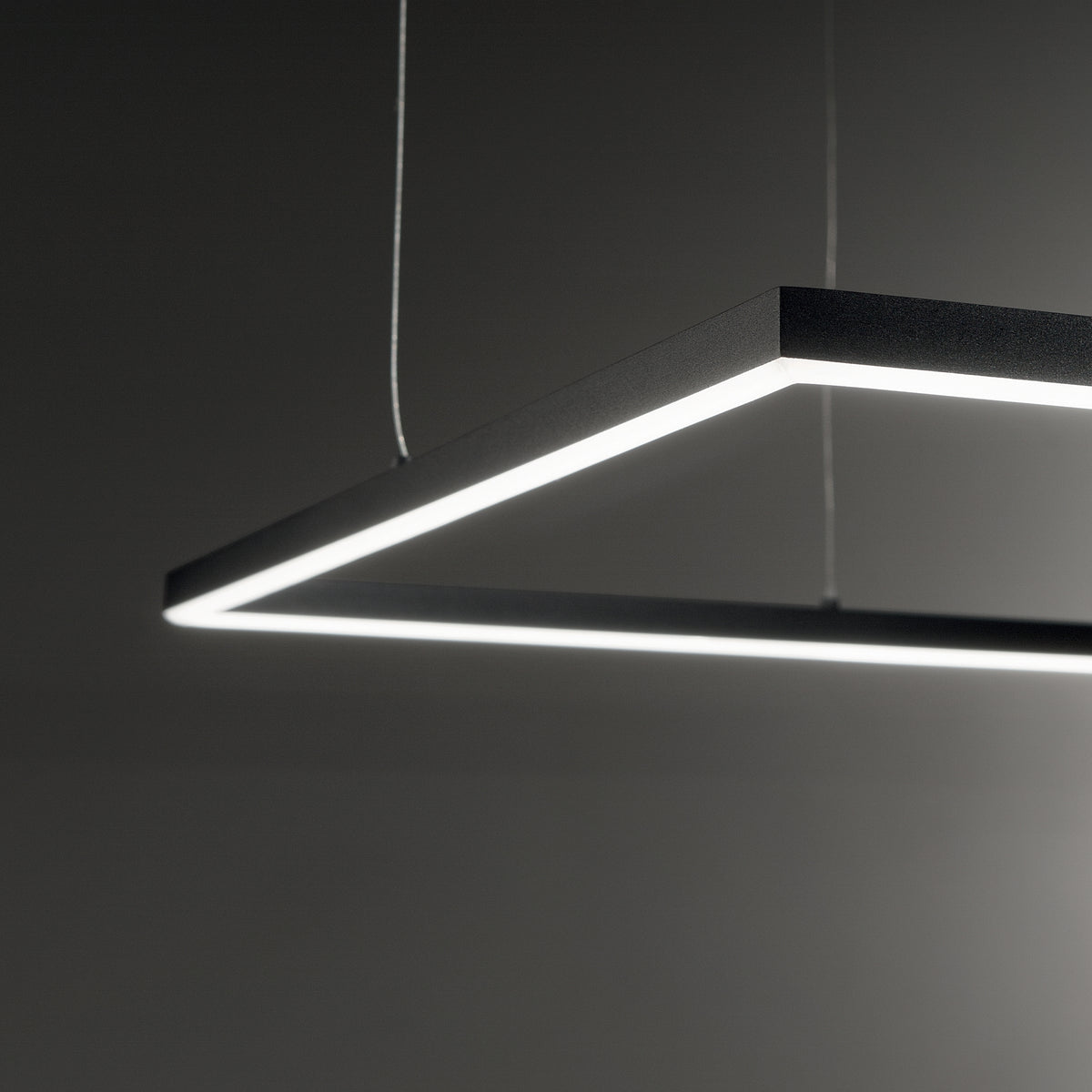 Lustră Ideal Lux Oracle Slim Square 3000K ON-OFF, negru, Ø90 cm, 259208