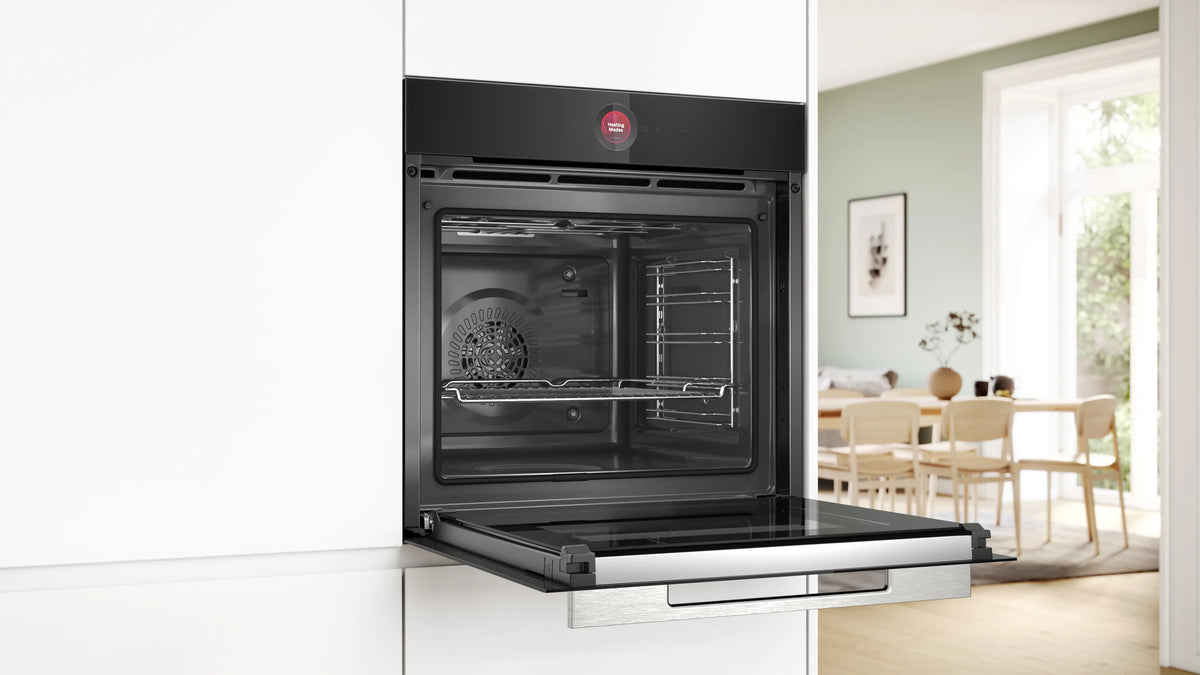 Cuptor încorporabil Bosch HBG7741B1, Seria 8, 71 l, curățare pirolitică, negru
