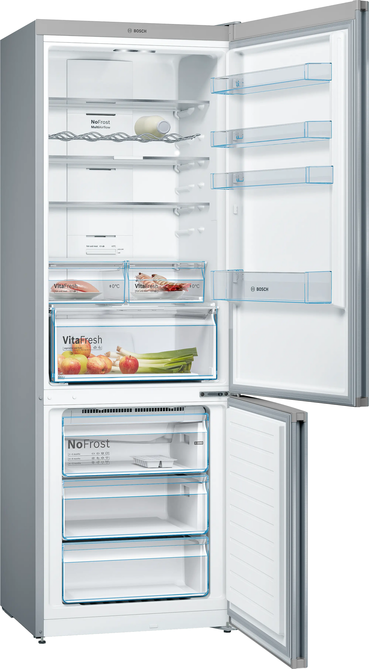 Combină frigorifică Bosch KGN49XIEA, Seria 4, 438 l, Total No Frost, inox