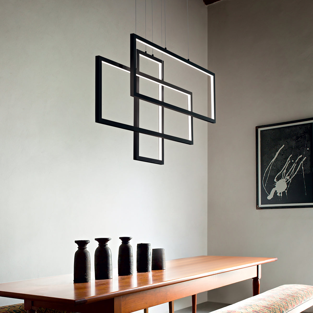 Lustră Ideal Lux Frame Cerchio 3000K, negru, 269337