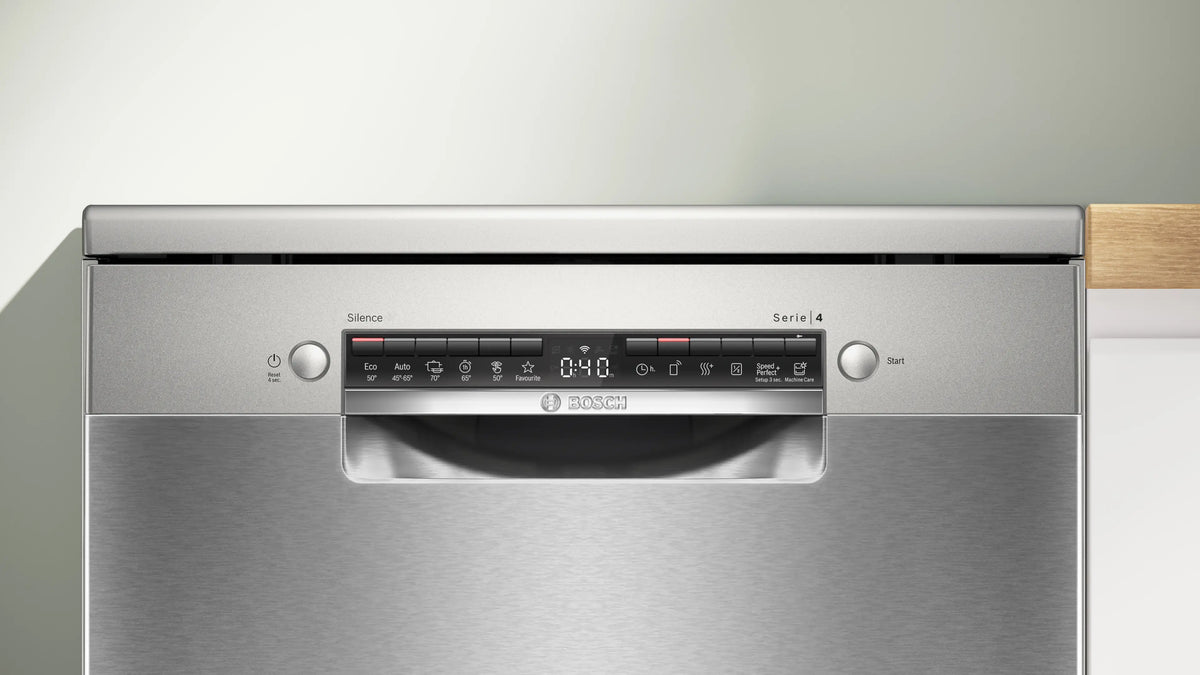 Mașină de spălat vase Bosch SMS4HVI21E, Seria 4, 60 cm, 14 seturi, inox