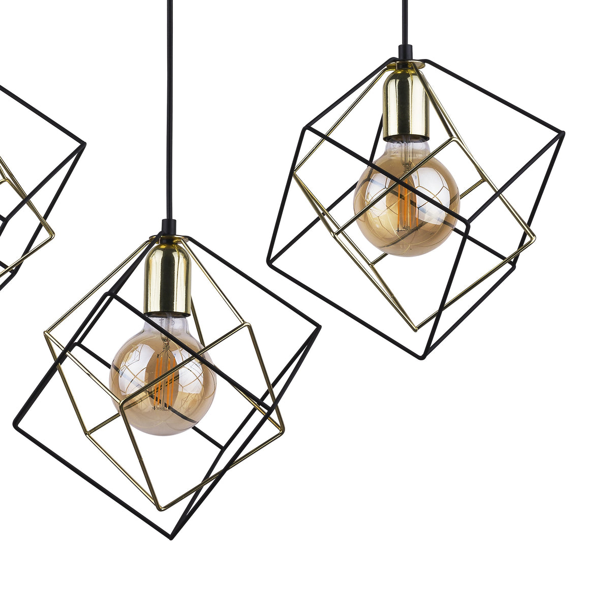 Lustră TK Lighting Alambre 3 Bară, negru, auriu, 3 x E27, 2699