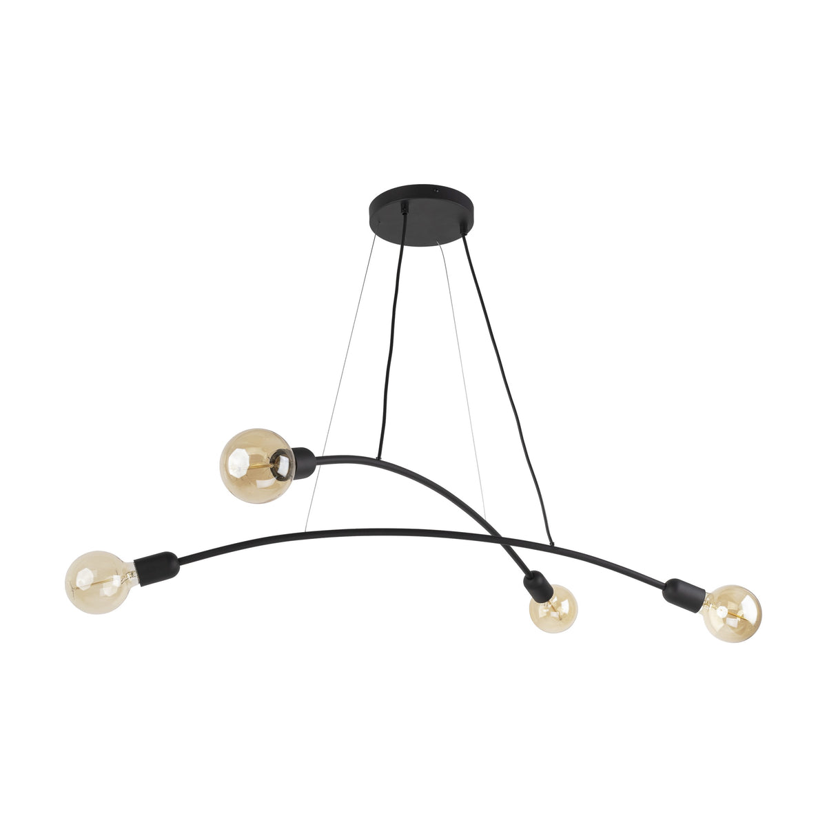 Lampa suspendata Helix neagra 2 brate, 4x E27 15W 2724