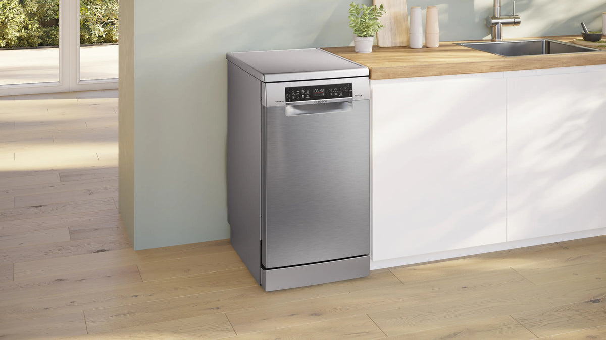 Mașină de spălat vase Bosch SPS6EMI21E, Seria 6, 45 cm, 10 seturi, inox