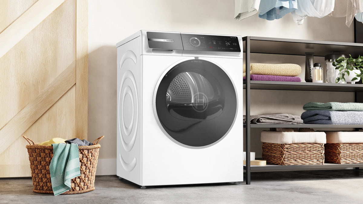 Uscător de rufe Bosch WRB247CNBY, Seria 8, 9 kg, pompă de căldură, alb
