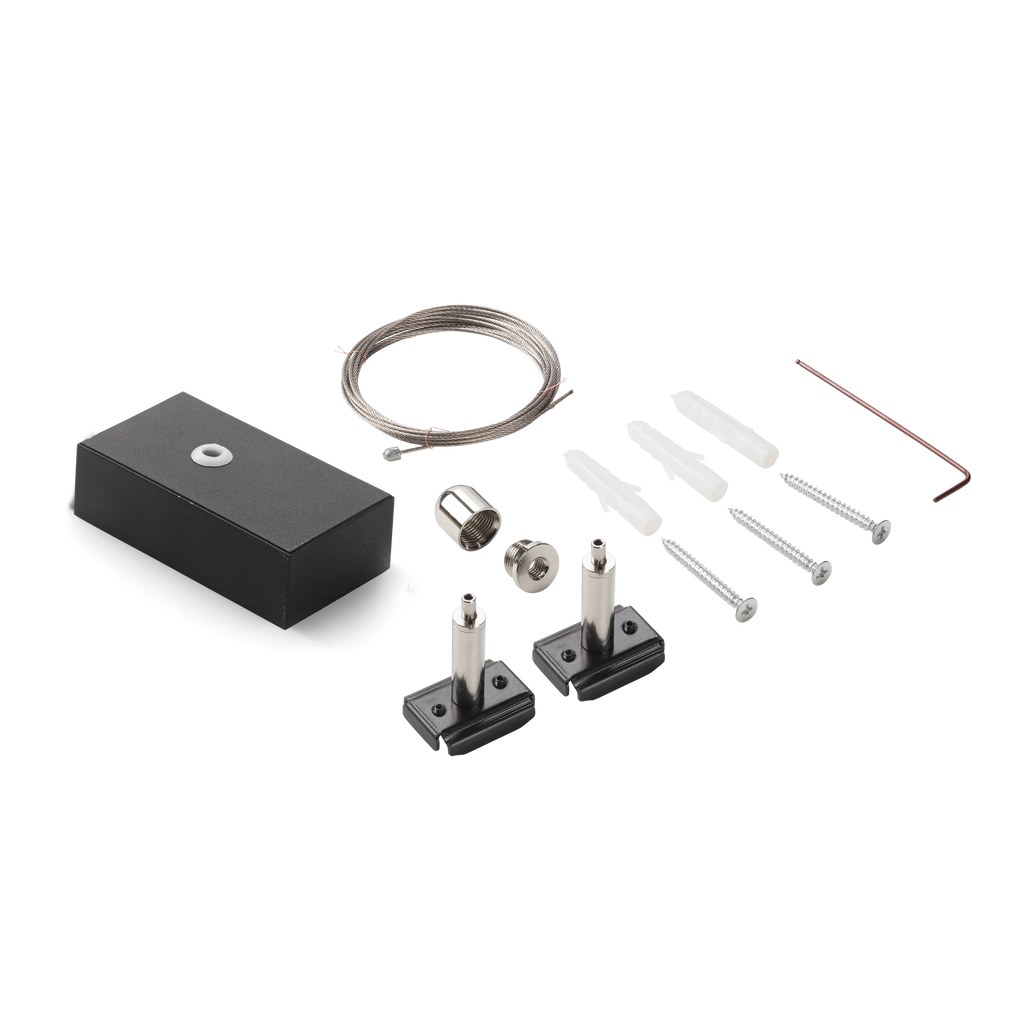 EGO KIT SINGLE STEEL CABLE 2 MT + CEILING CUP BK