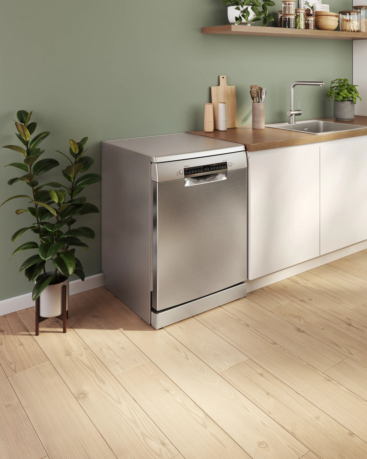 Mașină de spălat vase Bosch SMS4EMI06E, Seria 4, 60 cm, 14 seturi, inox
