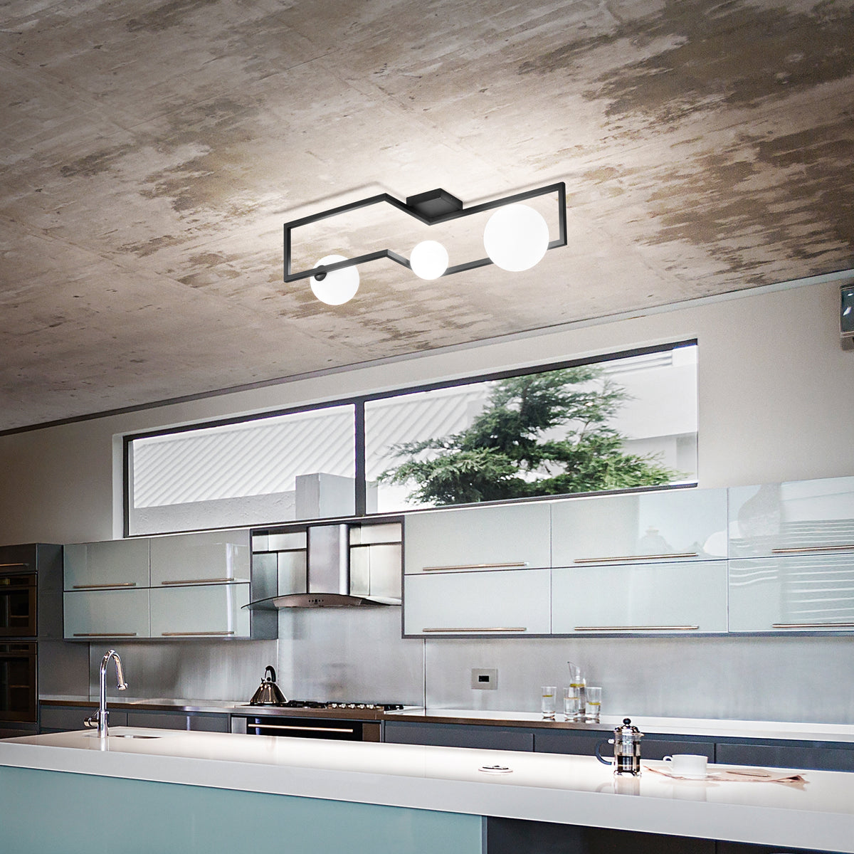 Plafonieră Ideal Lux Angolo PL3, negru, 284286