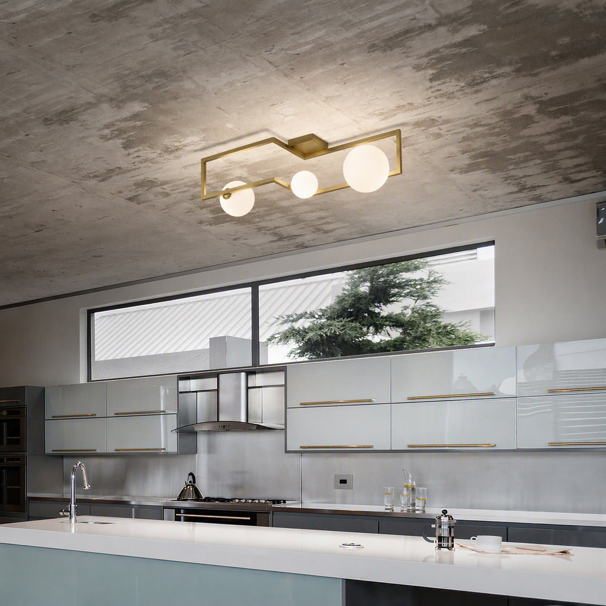 Plafonieră Ideal Lux Angolo PL3, alamă, 284330