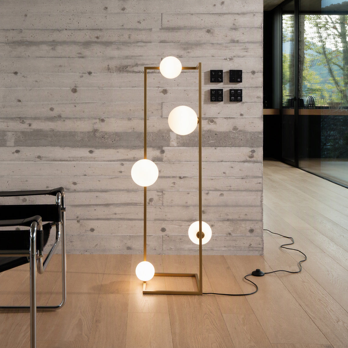 Lampadar Ideal Lux Angolo PT5, alamă, 284354