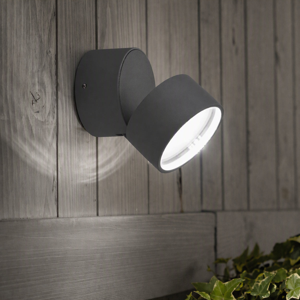 Aplică de exterior Ideal Lux Omega Round 4000K, antracit, 285467
