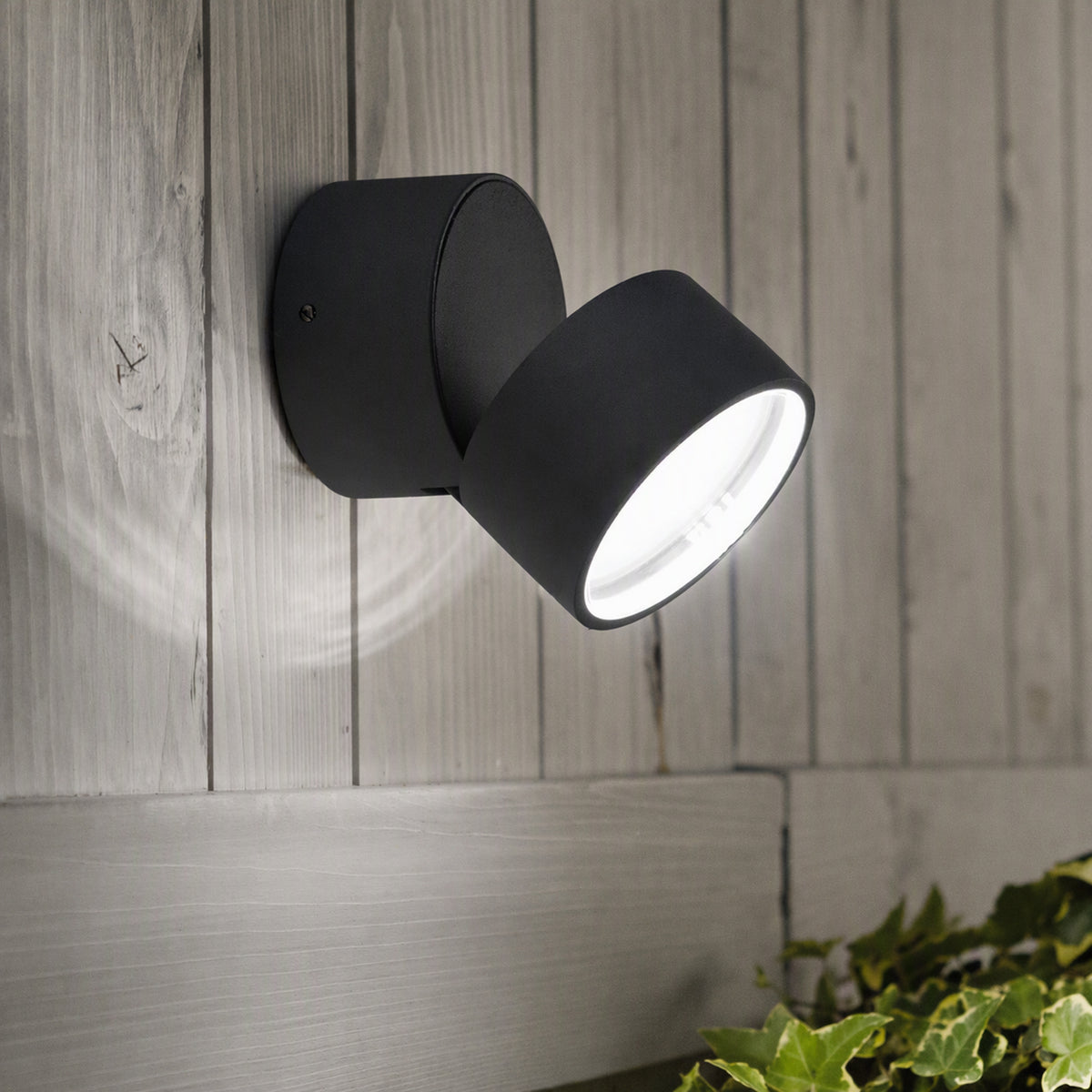Aplică de exterior Ideal Lux Omega Round 4000K, negru, 285504